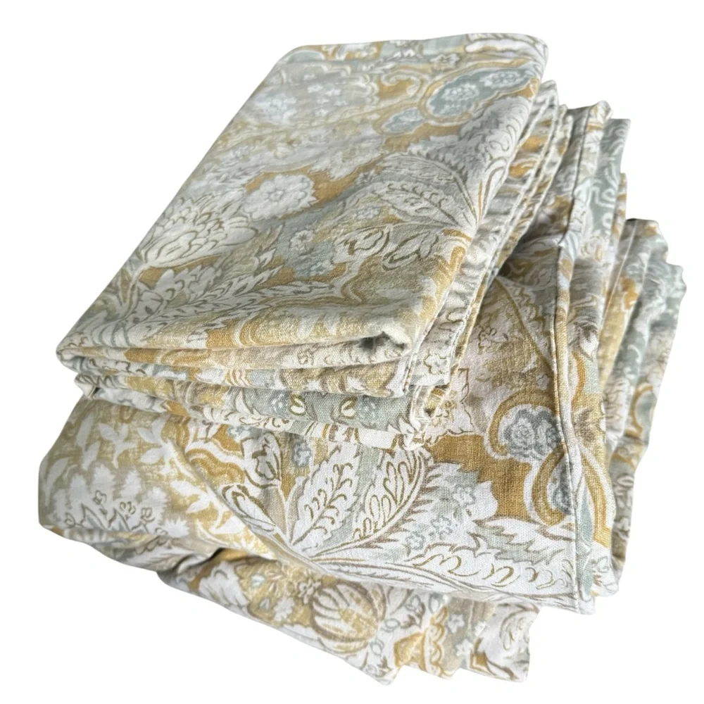 Pottery barn Celeste paisley linen cotton blend KING duvet cover and 2 shams
